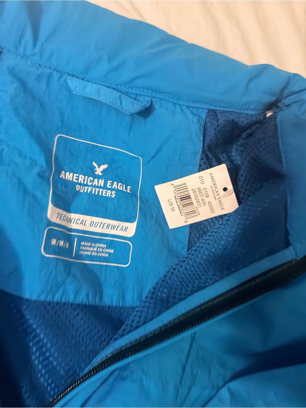 American Eagle Outfitters Bright Blue Men's Windbreaker Jacket NWT - Size M - Picture 4 of 6